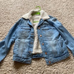 Thread and Supply furry jean jacket